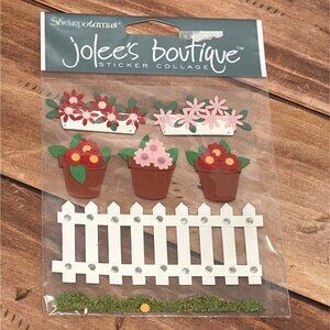 JOLEES BOUTIQUE SPJB021 WELCOME TO MY GARDEN STICKER COLLAGE EMBELLISHMENT FENCE